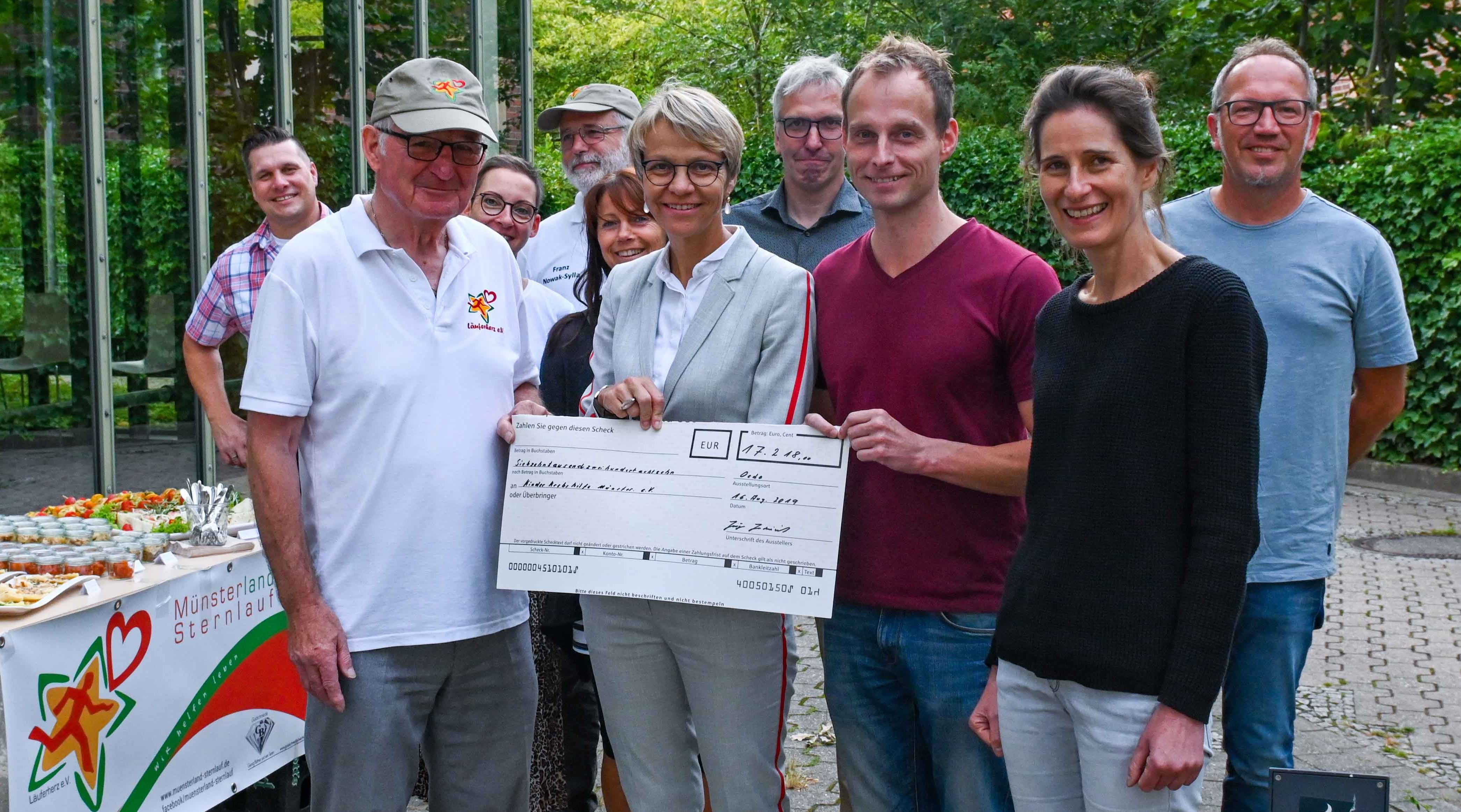 17.218 €  für die Kinderkrebshilfe Münster – Münsterland-Sternlauf