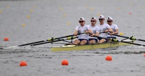 Ruderverein Münster: Vierer auf dem Wasser
